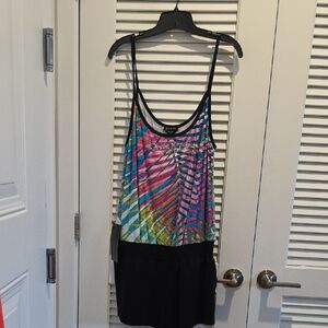 Bebe Multicolor Geometric Romper